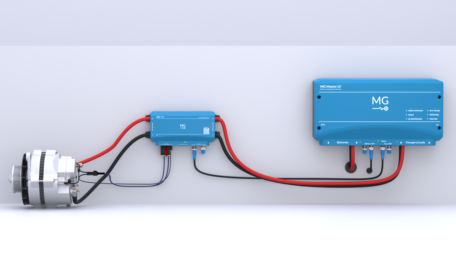 AFC installation example with alternator and MG Master LV