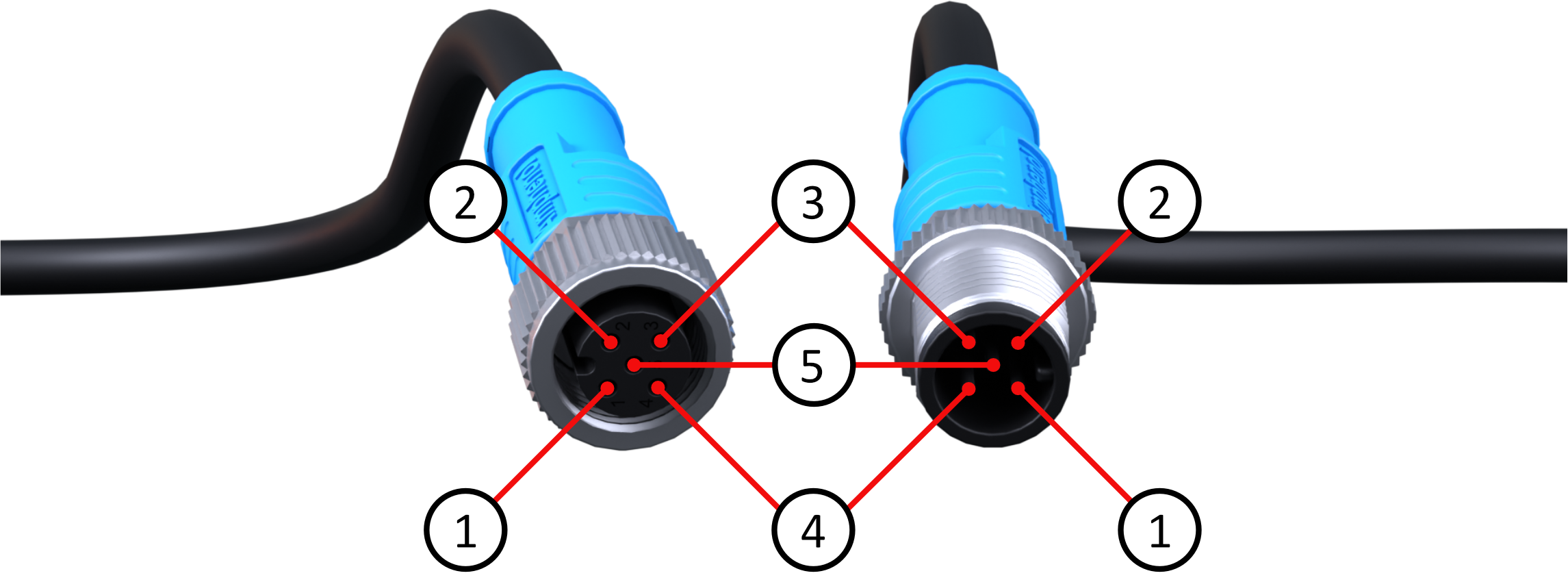 M12 CAN bus connector pinout